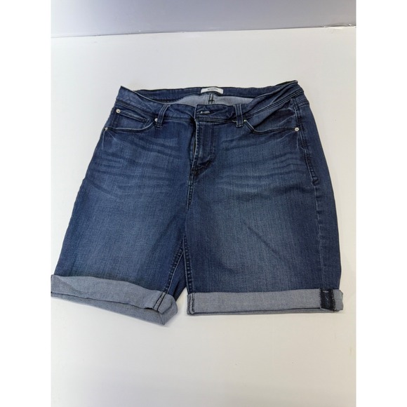 Kensie Pants - Kensie Jeans Womens Dark Wash Cuffed Bermuda Denim Shorts Size 10/30 Stretch